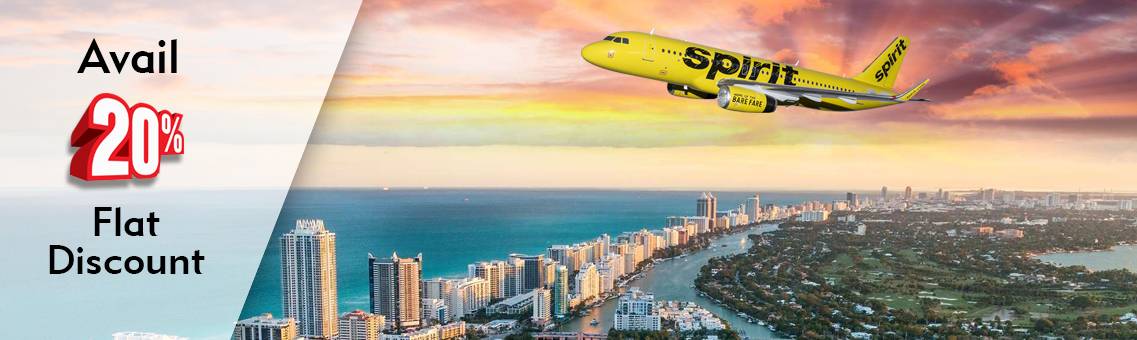 Avail 20% Flat Discount on Spirit Flights to Miami